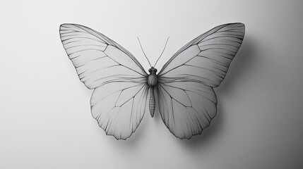 Obraz premium Detailed illustration of a butterfly with intricate wing patterns against a plain background