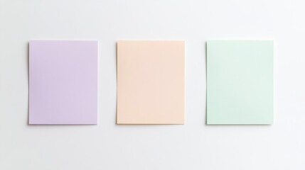 Fototapeta premium Three sheets of paper with different colors and one of them is green