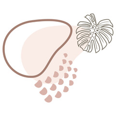 Aesthetic blob, bloob with leave vector