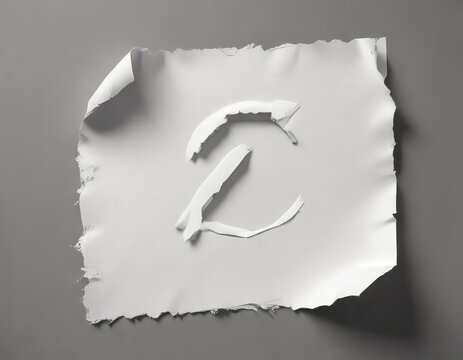 A piece of white paper with a ripped corner and a cryptic symbol, mystical symbols, ancient runes, white paper