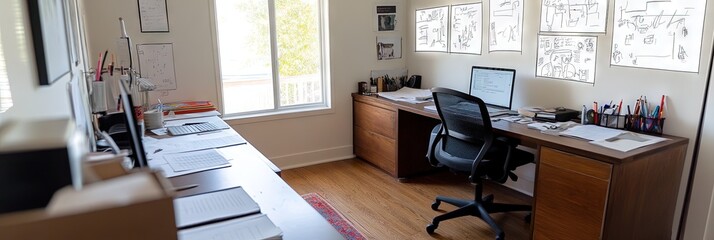 writers room with storyboards