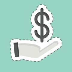 Sticker line cut Money Management. related to Savings symbol. design editable