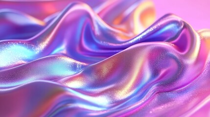 Obraz premium Iridescent Purple and Blue Fabric Drape Shimmering Silk Texture Background