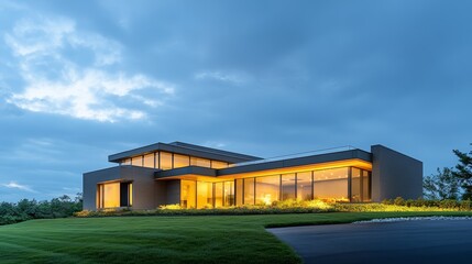 Modern architectural design, a house with abundant windows for natural light modern