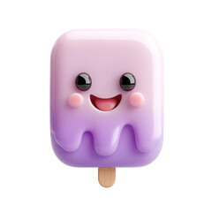 Purple ice cream isolated on transparent background