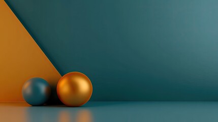 A very simple deep cyan, golden amber, and ivory gradient background with a 3D technology-inspired design. Modern and clean, perfect for digital art, presentations, branding, wallpapers, futuristic