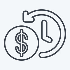 Icon Time Saved. related to Savings symbol. line style. design editable