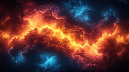 Fototapeta premium Dynamic weather phenomena vivid cloud textures digital art abstract visualization cosmic environment