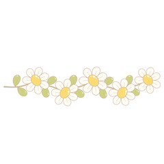Daisy Flower Border Frame. Simple and Cute Style Illustration.