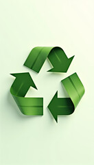 Obraz premium Green Recycling Symbol in Vertical View
