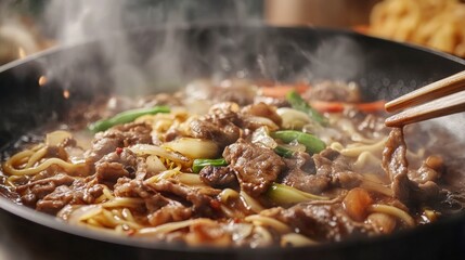 Fototapeta premium Close up photography of hot sukiyaki