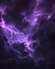 Obraz premium Purple Lightning and Cumulonimbus Clouds