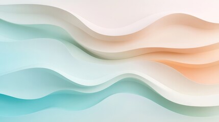 Abstract Pastel Waves Background with Smooth Gradient Layers