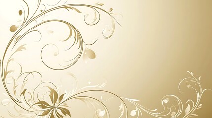 Elegant Beige Floral Swirls Design Background