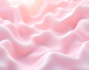 Obraz premium A soft, fluid 3D surface resembling windswept fabric, with gentle waves of pink and white tones.