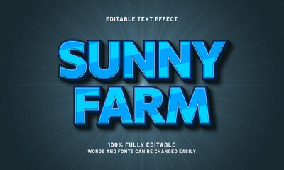 sunny farm editable text effect with a farm grass and fresh theme
