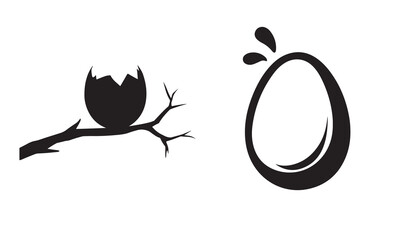 Cute Chicken eggs silhouettes vector