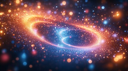 Obraz premium Vibrant Cosmic Dance of Stars and Light in a Spiraling Galaxy