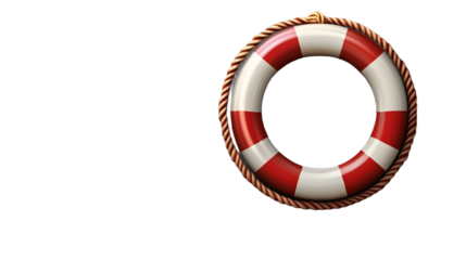 Classic Lifebuoy Ring, Isolated on Transparent Background