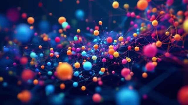 3D animation of molecule particles. 