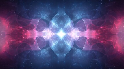 Naklejka premium Ethereal Abstract Fractal Energy Field in Pink and Blue.