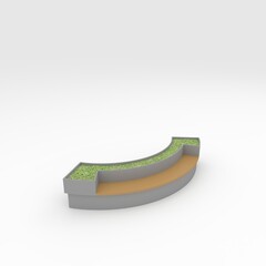 3d render bench park design element. Furniture Collection