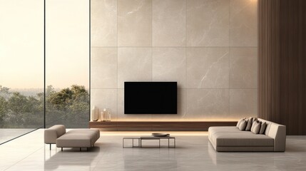 Cozy Living Room with Fireplace - 3D Interior Render