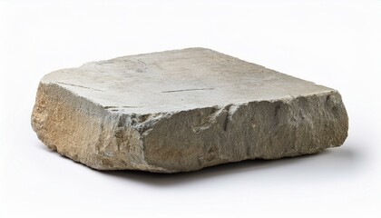 Rough-hewn stone block, neutral tones.