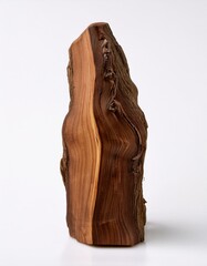 Fototapeta premium Rustic wooden sculpture, rich brown tones, unique texture.