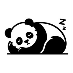 Minimal panda silhouette vector. Bear vector icon. Panda silhouette icon on a white background.