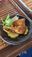 Fried chicken with vegetables