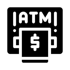 Obraz premium ATM glyph icon