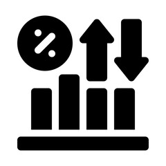 Interest rate glyph icon
