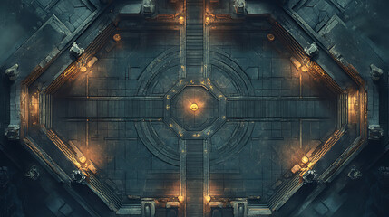 Futuristic Battle Map Game: Glowing Hexagon Arena