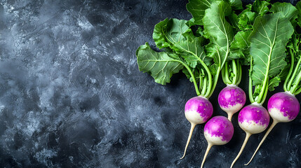 Fresh Purple Top Turnips on Dark Background, purple turnips, root vegetable, vegetables, fresh vegetables, organic vegetables