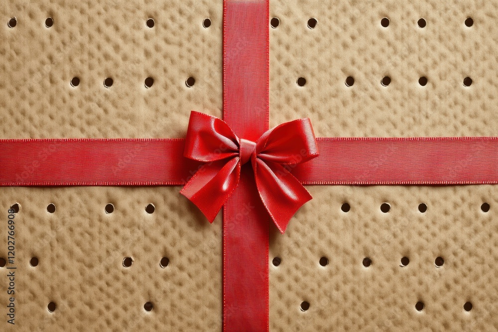 Leinwandbilder decorative gift box with red ribbon and intricate design displayed on a textured surface during fest