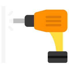 Drill flat color icon. use for modern concept, print, UI, UX kit, web and app development. Vector EPS 10, related to labor day, industry, worker.