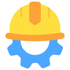 Gear flat color icon. use for modern concept, print, UI, UX kit, web and app development. Vector EPS 10, related to labor day, industry, worker.