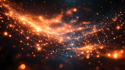 Fototapeta premium Abstract Cosmic Dust and Glowing Particles: A Dynamic Background