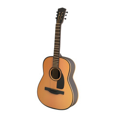 Obraz premium Realistic acoustic guitar with detailed craftsmanship