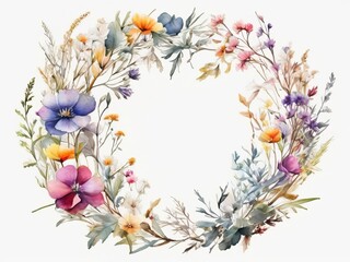 Romantic Watercolor valentine's day floral flowers frame Set illustration Element Design Bundle