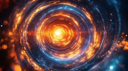 Dynamic Cosmic Vortex with Bright Radiant Energy Center