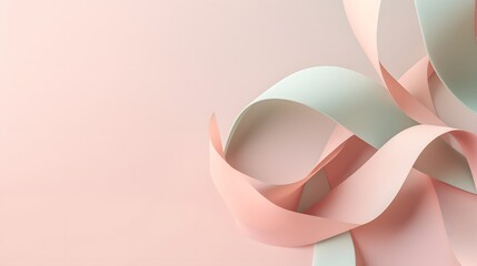 Fototapeta premium Creative paper ribbon art installation studio space visual art minimalist abstract contemporary design