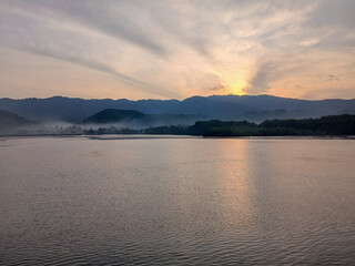 sunrise over the lake