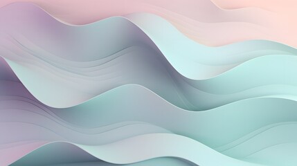 Fototapeta premium Flowing abstract waves digital art light color palette modern design aesthetic conceptual