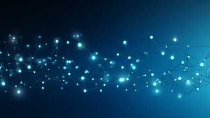 Obraz premium Minimalist Digital Connections: A Network of Light, Generative Ai