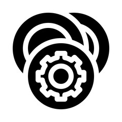 Settings gear glyph icon