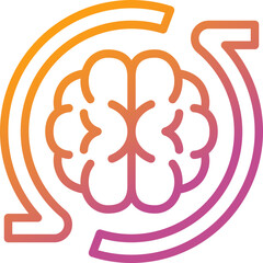 brain process gradient line icon