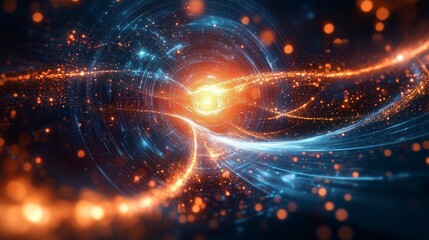 Fototapeta premium Vivid Energy Flow and Light Dynamics in Abstract Space Design