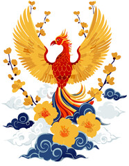 Obraz premium Phoenix with Clouds Illustration